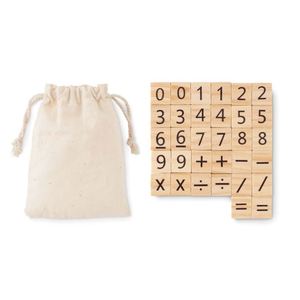 Juego Educativo de Contar de Madera Portátil, Ecológico, Promocional, con Logotipo Personalizado, en Bolsa de Algodón, para Niños, Set de Regalo - Product Image 1
