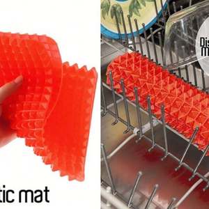 USSE <b>Large</b> Red Pyramid Raised Cone Shaped Healthy Silicone <b>Mat</b> for Cooking Baking and Roasting - Product Image 5