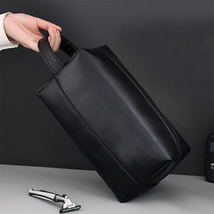 Trousse de maquillage universelle en cuir PU de marque personnalisée en gros pour hommes et femmes trousse de toilette de voyage pour les voyages d'affaires - Product Image 3