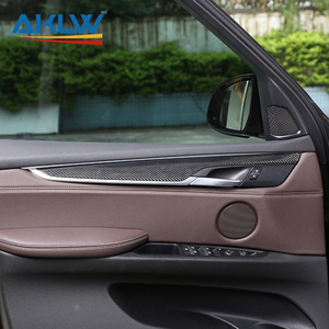 Para <span class=keywords><strong>BMW</strong></span> <span class=keywords><strong>X5</strong></span> F15 2014-2018, Panel de manija de puerta interior de fibra de carbono Real, cubierta protectora decorativa trasera para accesorios de Interior de coche - Product Image 6