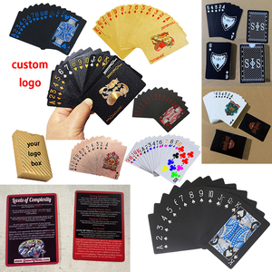 Chất Lượng Mới Nhựa PVC Poker Mịn Không Thấm Nước Thẻ Chơi Màu Đen Mạ Vàng Món Quà Sáng Tạo Trò Chơi Bài Poker Bền Vàng Đỏ - Product Image 1