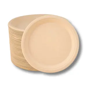 Stack Man Plates [125-Pack] Heavy-Duty Quality Natural Disposable