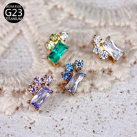 Ready to Ship Nose Piercing Jewelry Fine Hoop Earings Labret Titanium Stud Body Zircon Fashion Jewelry Gold Plated Earrings