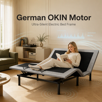 Cadre de lit électrique réglable sur mesure, fabrication OEM ODM, moteur allemand OKIN, cadre de lit hôtelier à gravité zéro, vente en gros