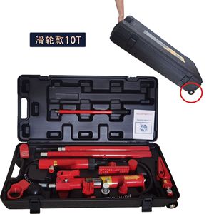 Kit de cric hydraulique 10T pour réparation de carrosserie automobile avec roues, disponible immédiatement pour l'exportation - Product Image 1