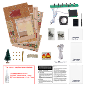 Tonecheer la macchina del suono del Cottage di natale luce giocattoli di natale decorazioni per la casa Puzzle di legno giocattoli per bambini - Product Image 4