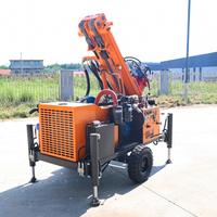 Machine de forage de puits d'eau sur roues Factory SM200, moteur diesel 200m avec pompe, équipement de forage de puits d'eau