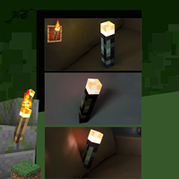 My World Surrounding MC Torch Lamp Toy Model Square ABS Nightlight Warm LED Light Source Atmosphere Decorative Birthday Gift