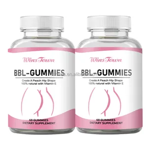 BBL Gummies forma de quadril 100% natural com vitamina E Suplementos dietéticos de marca própria para quadril grande e bunda curvas BBL Gummies