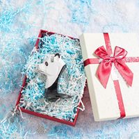 1 lb 453g de papier bleu et blanc coupé en accordéon avec confettis de flocons de neige d'hiver en PVC, paquet de remplissage pour boîte cadeau pour fête de Noël