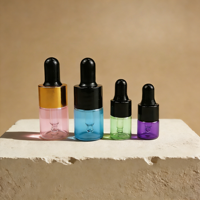 Vente en gros de flacons en verre de 1 ml, 2 ml, 3 ml, 4 ml, 5 ml, petits flacons en verre, petits flacons compte-gouttes en verre pour huile essentielle, flacon compte-gouttes cosmétique