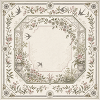 Tapis de table de mahjong carré personnalisé, motif floral vintage, tapis de jeu antidérapant en caoutchouc, OEM ODM