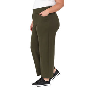 Collezione di Pantaloni Casual da Donna, Gamba Dritta, Vita Elastica, Fronte Piatto, <span class=keywords><strong>Taglie</strong></span> <span class=keywords><strong>Forti</strong></span> - Product Image 2