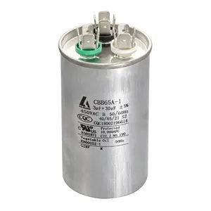 45 + 5 condensateurs 45/5 uF 370/440 VAC CBB65 condensateurs circulaires à double fonctionnement pour condenseurs de pompe à chaleur de climatisation