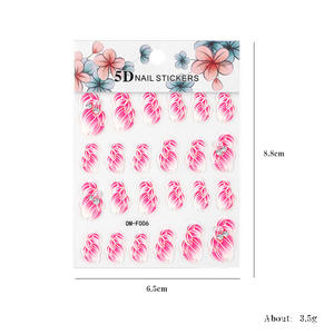 Wholesale Self-Adhesive 3D Embossed Rose 3D Flower Nail Art Decals Stylish <strong>Stickers</strong> for Nail Art Creations - Product Image 6