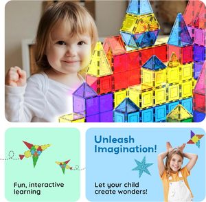 Set di Costruzioni Magnetiche in Plastica, Blocchi 3D, Tavole da Gioco per Età <span class=keywords><strong>4</strong></span>-9 Anni, 7,5 cm, Creatività, Educativo e Ricreativo - Product Image 4