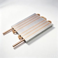 Plaque de refroidissement liquide en aluminium avec tube de cuivre intégré pour dissipateur de chaleur de chargeur de batterie de véhicule électrique à énergie nouvelle et onduleur