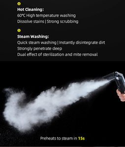 Limpiador de manchas de vapor de secado rápido y húmedo de limpieza profunda de 1700W 15KPA Para manchas de mascotas - Product Image 3