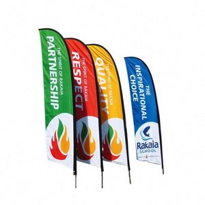 Banderas de Plumas Personalizadas para Publicidad Empresarial - Pancarta Publicitaria de Doble Cara con Logotipo y Texto (Solo Bandera) - Product Image 1