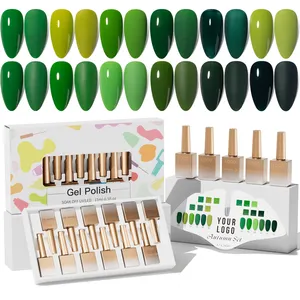 Vendeeni Private label gel polish Discover the Trendsetting 12 Color in Enchanting Emerald Green Fall 2023 Edition Nail Gel Set