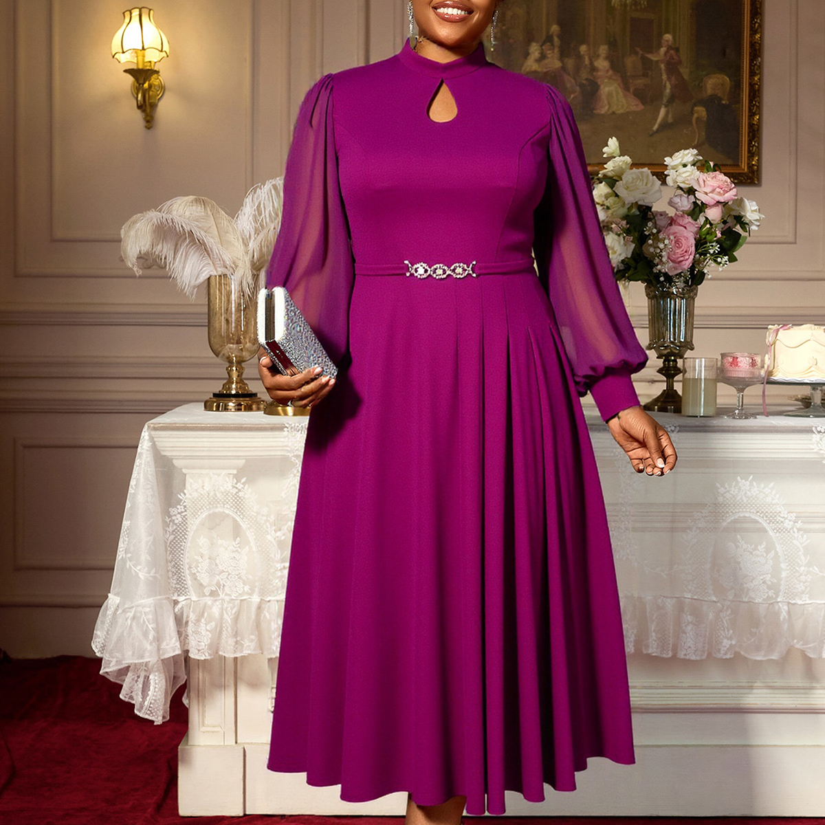 Shop Online Purple Dresses Plus Size 2k+ | Alibaba.com