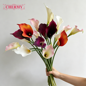 Fleur artificielle en PU de haute qualité, grande fleur de lys rouge, pour mariage, événement, vente en gros, directement de l'usine DC203 - Product Image 4