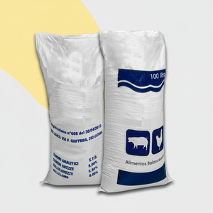 Sac en plastique PP tissé 50kg avec poignée de thermoscellage Impression flexo pour l'agriculture-Farine d'alimentation en engrais de riz - Product Image 1