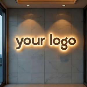 Custom 3D Backlit RGB Colorful Acrylic <b>Wall</b> Business Led <b>Logo</b> Signboard with Easy Installation Illuminated Letters Mall Signage - Product Image 2