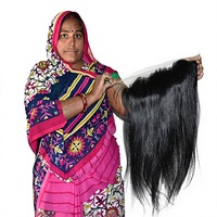 Extensions de cheveux humains de temple indien, vierges, naturels, bruts, Remy, à double trame, frontal 13*4, cuticules alignées, vente en gros