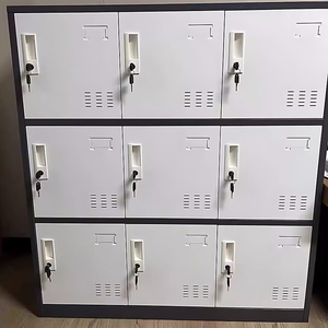 Armoire de rangement de bureau robuste à neuf portes avec serrure à clé Petit <span class=keywords><strong>casier</strong></span> sécurisé pour une utilisation en salle de pause - Product Image 2