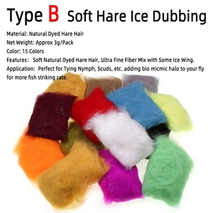 3 g/paquete de Material de atado de moscas de doblaje de liebre Natural suave Material de doblaje de ala de hielo Flash pelo de conejo brillante para Ninfa Scuds - Product Image 5