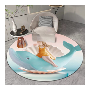 Forme RONDE Brun ET chiens modele động vật thân thiện với coussine ecologique tapis En fourrure de Lapin antiderapant - Product Image 2