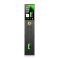 Station de recharge partagée à 24 emplacements avec écran publicitaire personnalisable de 23,8 pouces et borne de recharge externe pour distributeur automatique