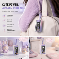 Cadeau personnalisé, batterie externe transparente Cyber Tech 10000mAh, tendance 2026, charge rapide PD 22,5W, type-C, écran LCD, portable, vente en gros