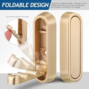 Heavy-Duty Foldable Wall <strong>Hooks</strong> Gold Zinc Alloy Flip-Down Design Wall Mount <strong>Rails</strong> for Bathroom or Kitchen Use - Product Image 2