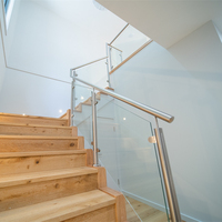 Modernes Edelstahl-Glasgeländer für Treppen, Glasgeländerpfosten