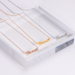 Collar de Joyería Italiana de Acero Inoxidable con Letras y Mensajes Chapados en Oro para Mujer, Colgante con <span class=keywords><strong>la</strong></span> Inscripción 'Forever' - Product Image 4