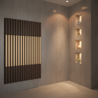Panneau mural acoustique flexible en MDF plaqué bois 3D, ondulé, courbé, résistant au feu, écologique, pour salon, hall