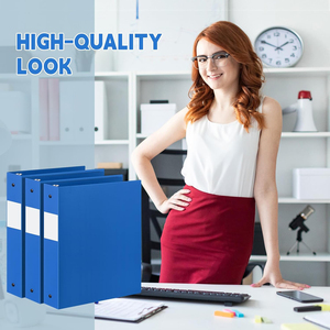 Classeur à 3 anneaux <span class=keywords><strong>de</strong></span> 1,5 pouce, format lettre (8,5'' x 11''), capacité 350 feuilles, 2 pochettes, lot <span class=keywords><strong>de</strong></span> classeurs en plastique pour l'école et le bureau - Product Image 5