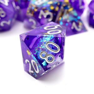 Quyến rũ Sapphire Swirl handmade nhựa DND Dice Set, xúc xắc đa diện cho ngục tối và rồng, RPG & Board Games-N33 - Product Image 2