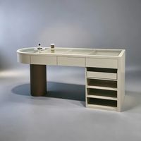Meuble îlot de rangement haut de gamme en bois pour dressing, chambre et salon, avec éclairage LED