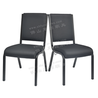 Chaises d'église empilables simples en noir, empilables pour les pasteurs