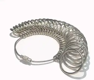Anello Sizer mandrino strumento di misurazione anello in acciaio misuratore dimensionamento misuratore di anello in metallo strumento di misurazione gioielli Kit per la creazione di gioielli