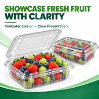 Boîtes à fruits jetables écologiques en PET recyclé transparent – Emballage alimentaire personnalisable
