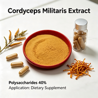 Extrait de Cordyceps Militaris OEM/ODM, Polysaccharides 30%~50% en Poudre, Qualité Alimentaire, Séché par Pulvérisation, Approvisionnement Direct Usine, Échantillons Gratuits