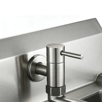 Robinet mural simple eau froide en acier inoxydable 304 brossé pour usage domestique, commercial, balcon et bassin de lavage