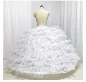 <span class=keywords><strong>Cerceau</strong></span> jupe jupon mariage femmes taille élastique en mousseline de soie danse jupon gonflé <span class=keywords><strong>Tutu</strong></span> 7 cerceaux 7 couches fil à volants jupon - Product Image 2
