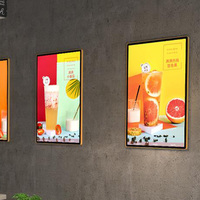 Cadre d'affichage LED ultra fin en verre trempé pour GF1, éclairage LED, publicité écologique
