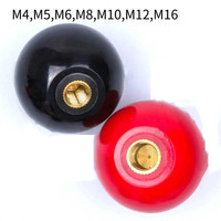 Boutons ronds en résine noire et rouge M4-M16, poignées de levier en bakélite pour remplacement de meubles ou d'outils de machine