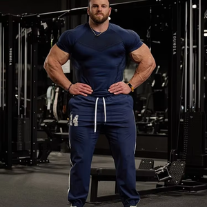 T-Shirt da Allenamento <span class=keywords><strong>a</strong></span> <span class=keywords><strong>Pois</strong></span> per Uomo con Logo Personalizzato, Maglietta Aderente ad Alta Elasticità <span class=keywords><strong>a</strong></span> Maniche Corte, Traspirante ed Elastica per Palestra - Product Image 4